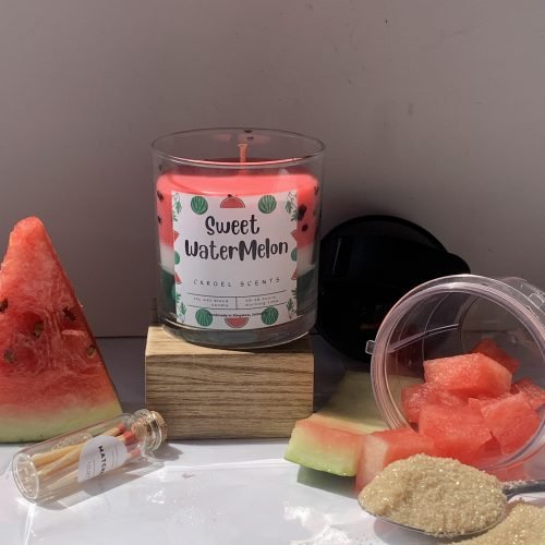 Soywax blend scented melon candle
