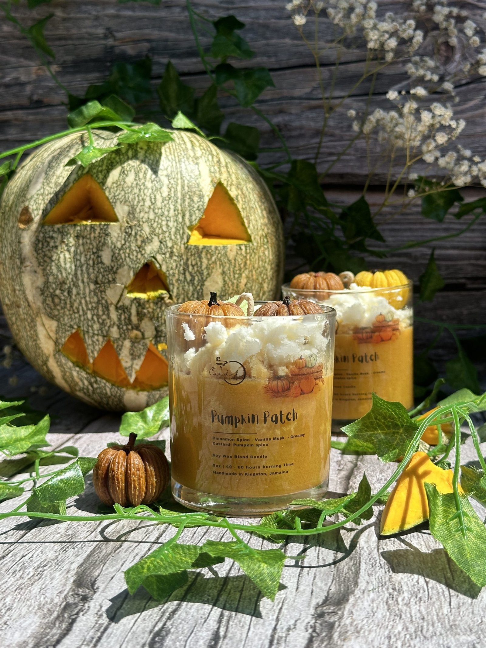 pumpkin spice soy wax candle